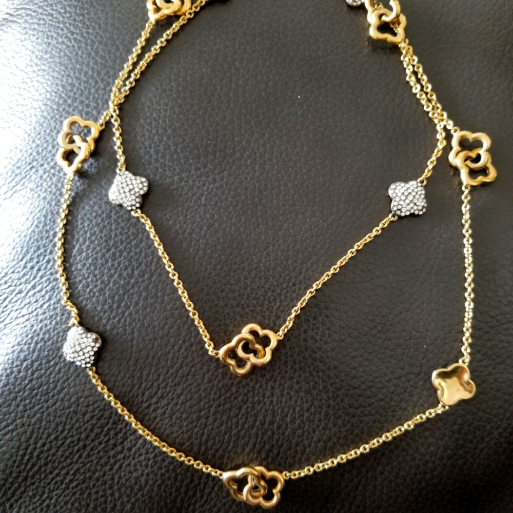 Hiedi Klum for Bebe Clover Rhinestone Necklace